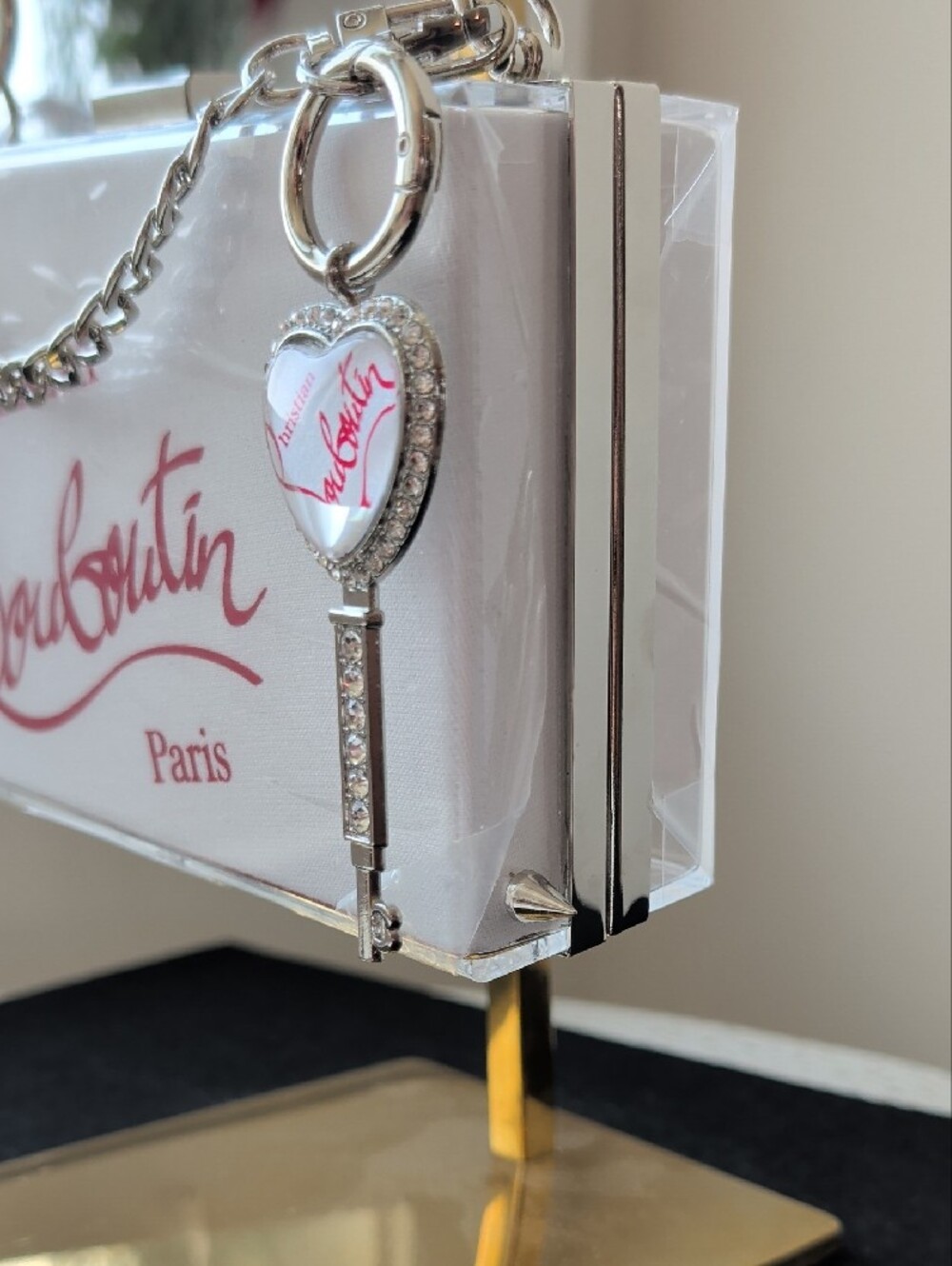 Upcycled Spiked Out Christian Louboutin Box Clutch - Picture 8 of 11